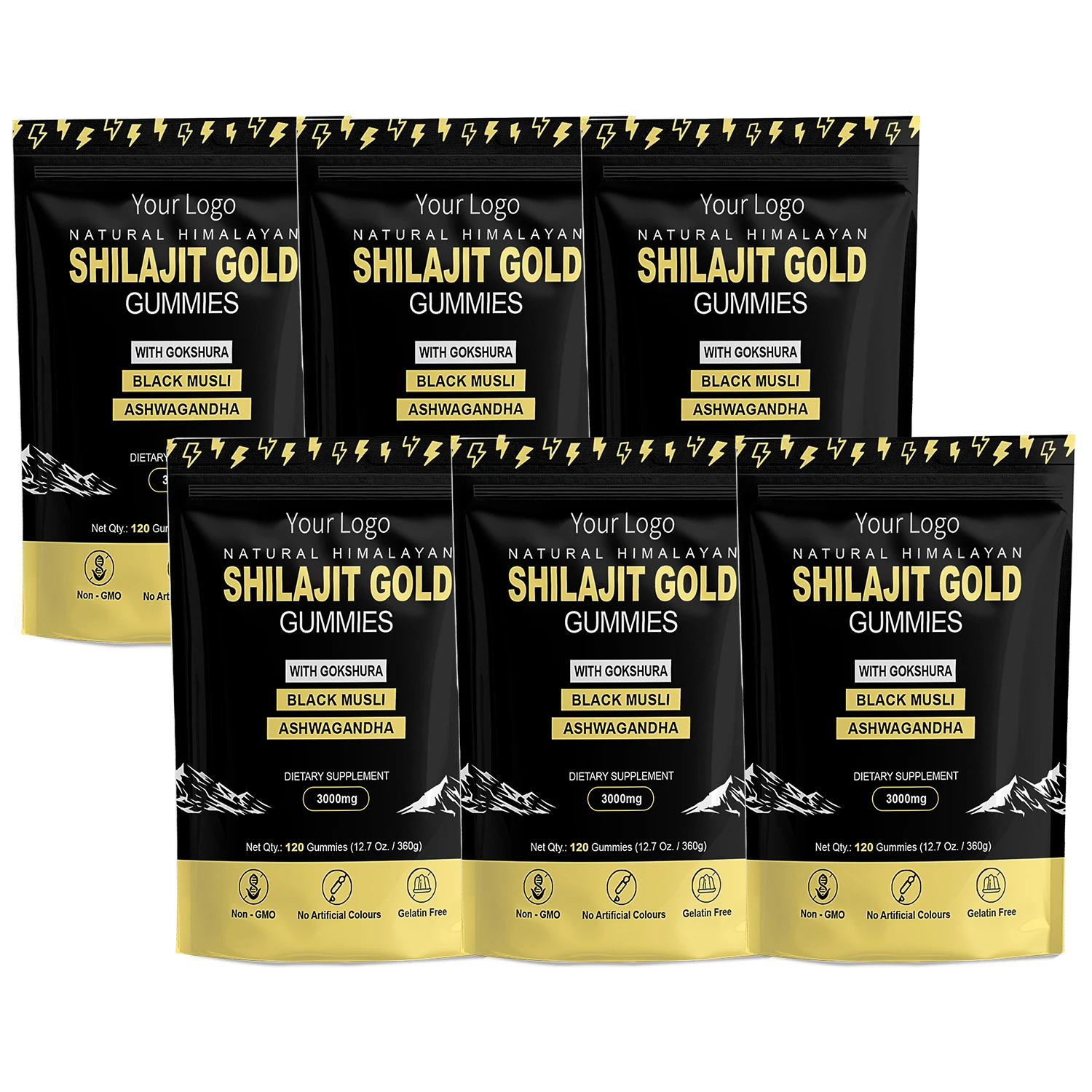 OEM Natural Original Shilajit Gummies Pure Shilajit Gummies Hot Sale Organic Shilajit Ashwagandha Gummies