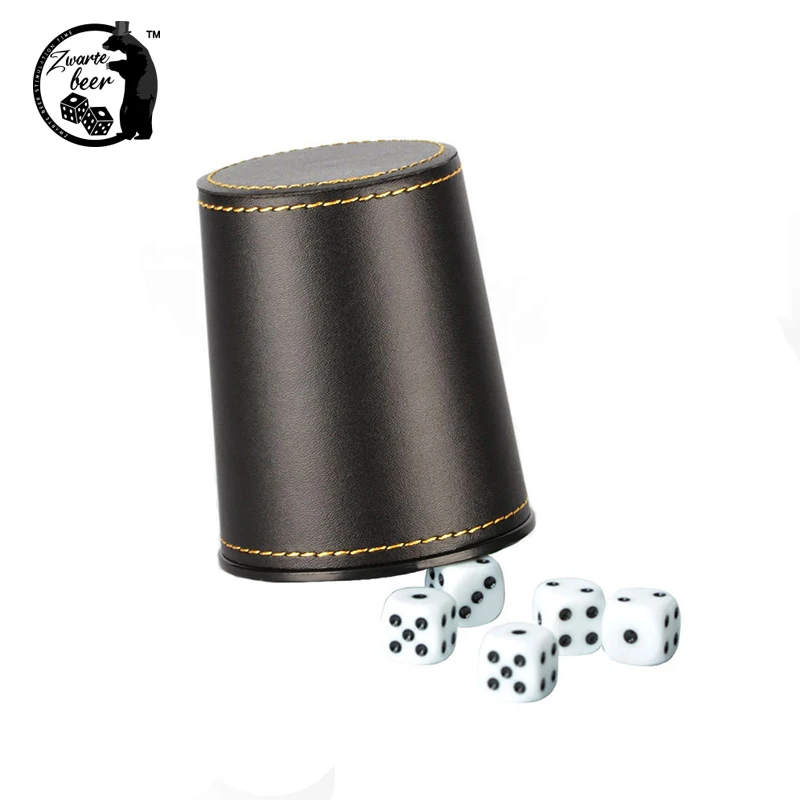Professional Grade Dice Cup With Ribbed Exterior Custom Logo Pu Lining  Board Games And Casino