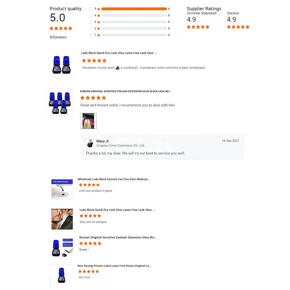 custom korea best waterproof strong adhesive fast dry eyelash extensions glue hs 17 eyelash glue