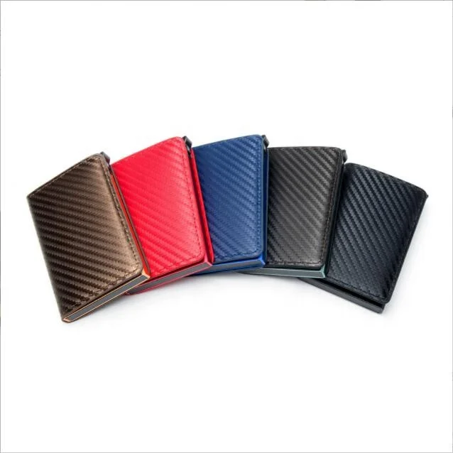 Alibaba best seller carbon fiber Wallet Men and Women metal custom minimalist Credit card Holder RFID