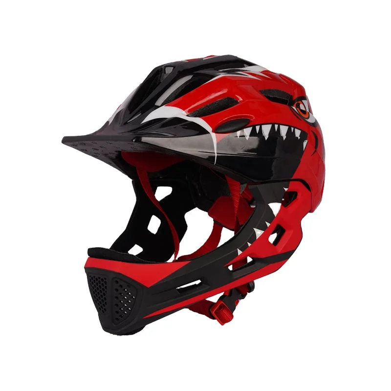 2024 ODM OEM Kids Blue Full Face Helmets Fashionable Downhill Off-Road Racing Motocross Bicycle Helmet for Boys and Girls