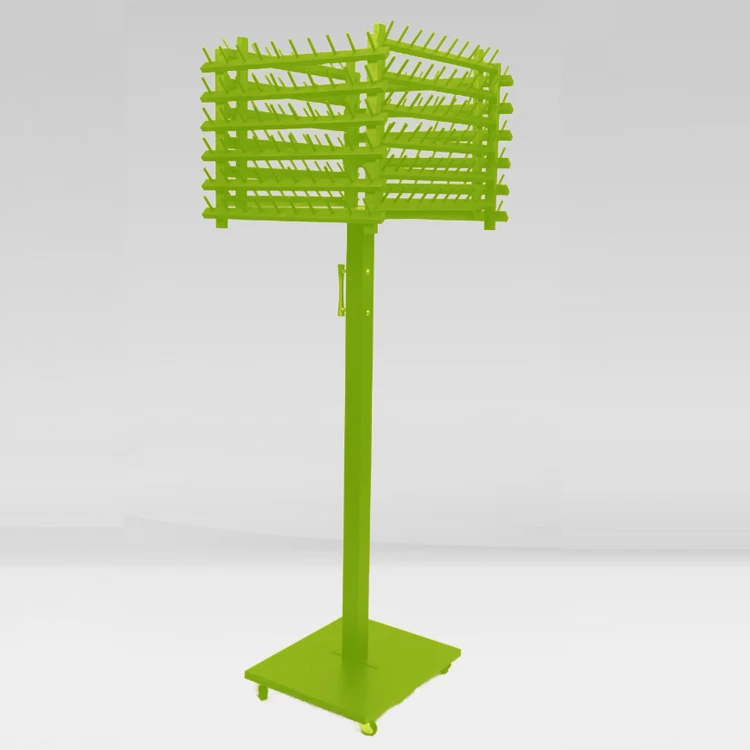 green Wooden Thread Holder Sewing and Embroidery Thread Rack and Organizer Thread Rack for Sewing with Hanging Hooks