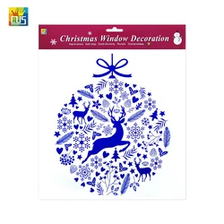 Merry Christmas flower green Wreath bell deer elk Windows decals fridge magnet static electrostatic cling Stickers