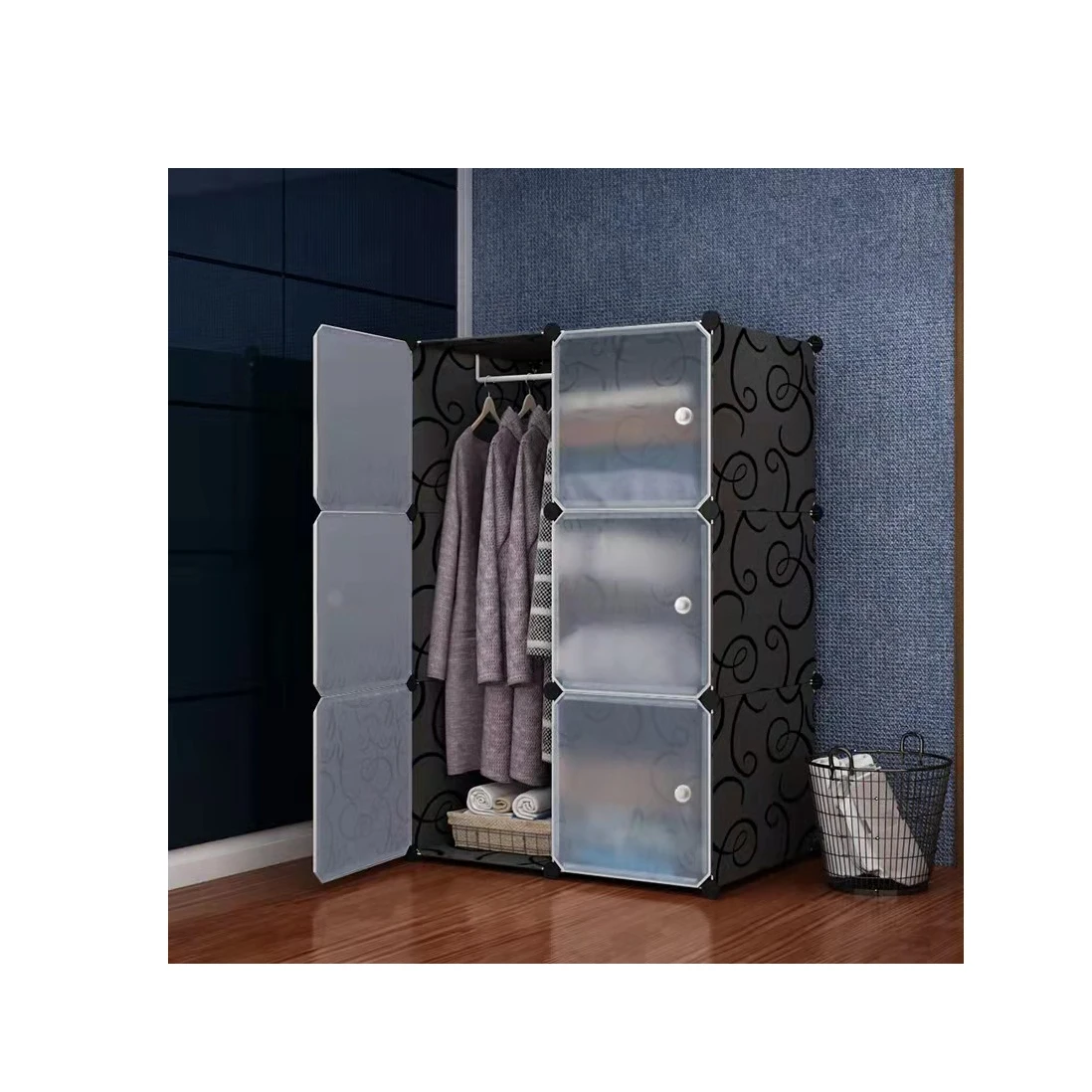 High quality storage folding wardrobe cloth bedroom wardrobe DIY fabric foldable wardrobe