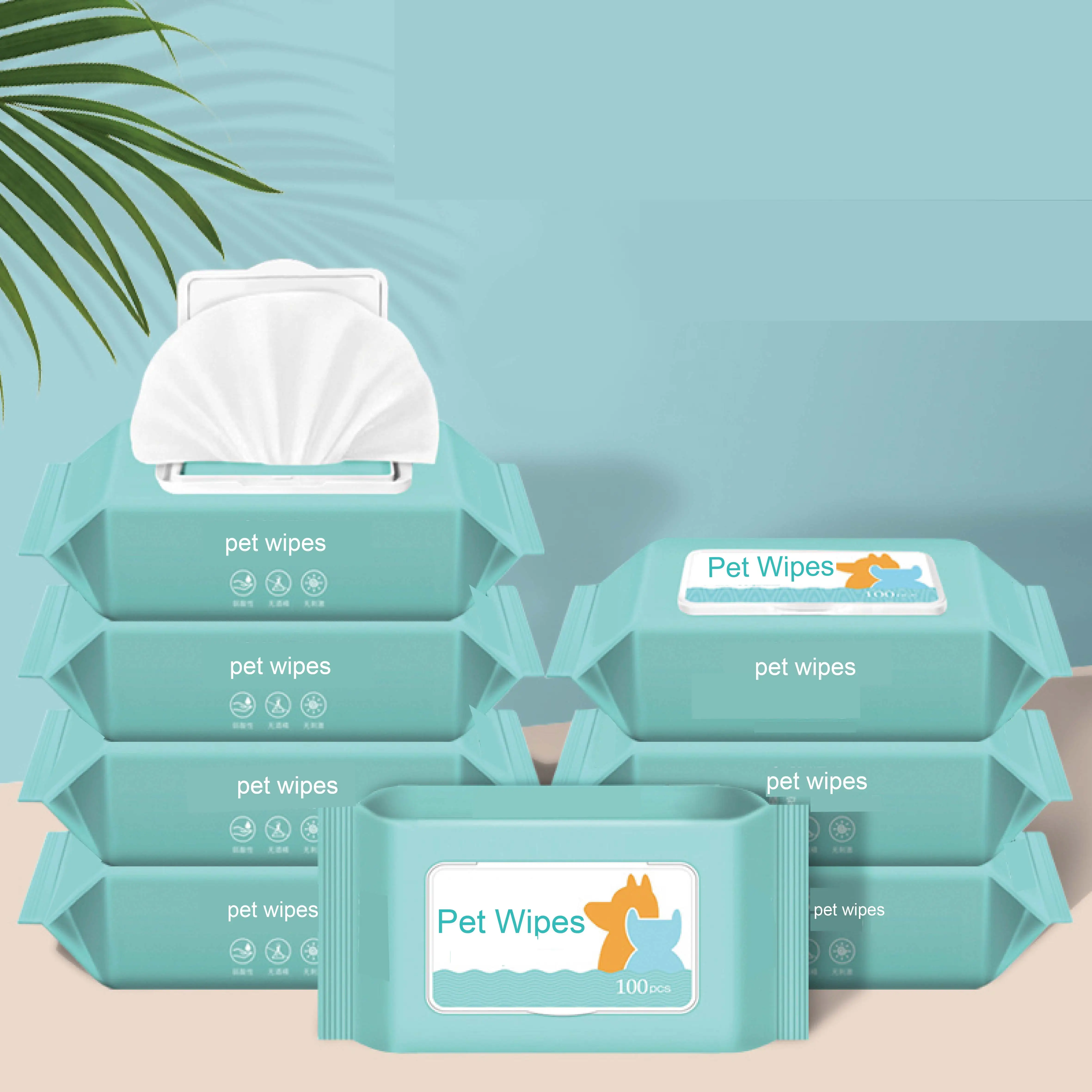 Factory Price Private Label Pet Finger Nail Cleaning Dog Cat Water Wet Wipes