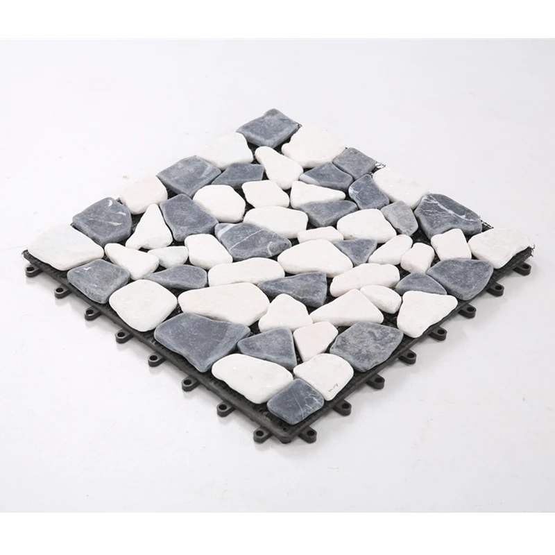 Interlocking WPC stone DIY tiles outdoor decking easy install