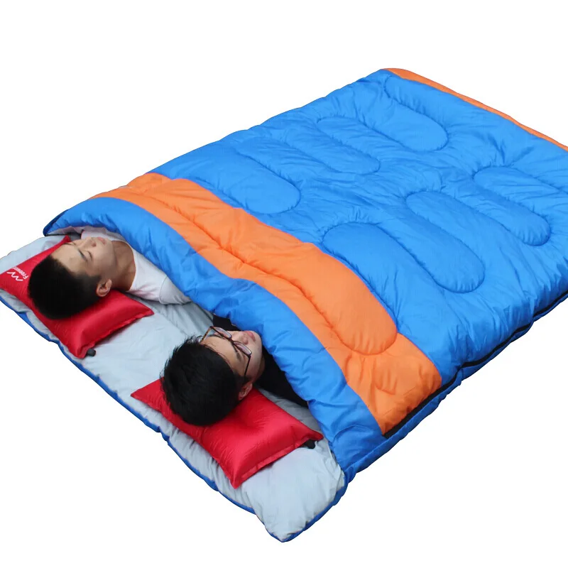 Custom size camping double sleeping bag portable winter sleeping bag adults