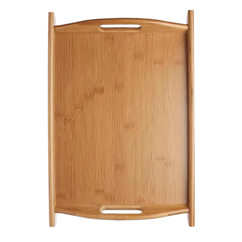 Customized Bamboo Breakfast Wood Table Laptop Desk Bed Table Coffee Tea Food Serving Tray Set With Phone Tablet Holder
