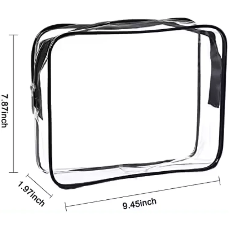 Transparent Skincare Storage Waterproof Pvc 0.3 Mm Business Travel Toiletries Gift Makeup Bag