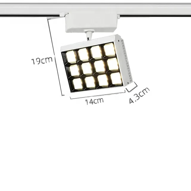 Cheaper freight track light square 12w cob spotlight aluminum led track light for gallery clothing shop