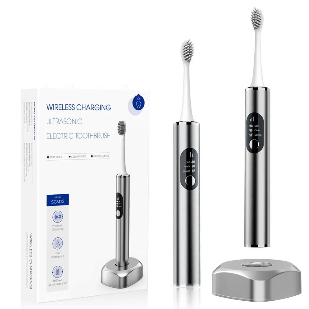 ISO9001 Electric Toothbrush Factory Own Patent Design Electric Sonic Toothbrush Adult Wireless Charging Ultrasonic Toothbrush