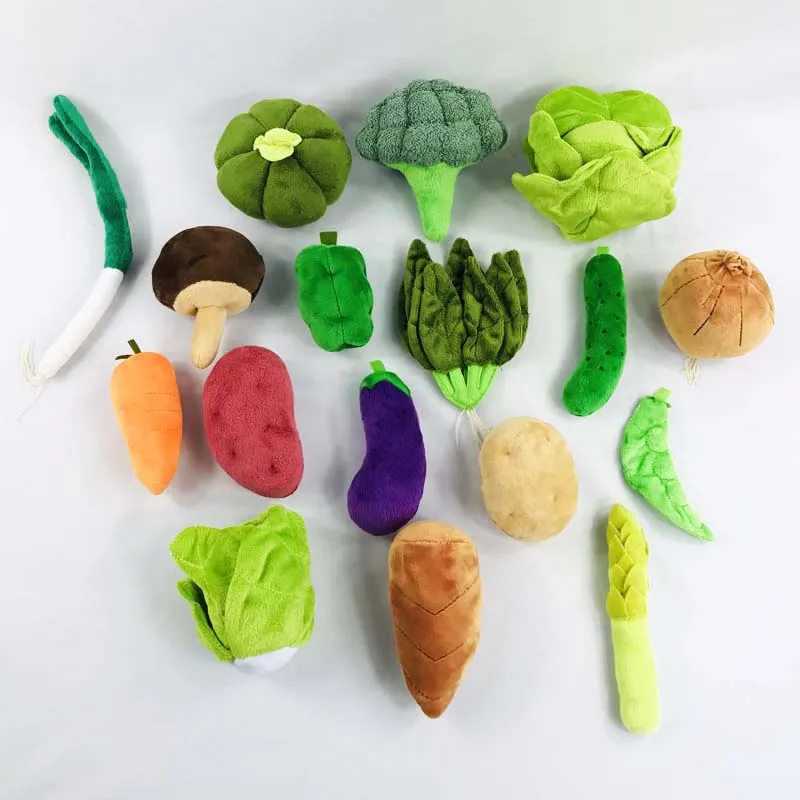 Wholesale baby games educational toys soft plush fruit vegetable toy