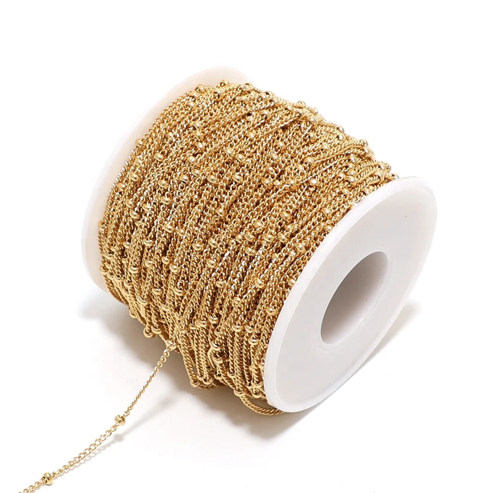 Stainless Steel Satellite Curb Ball Beaded Chains DIY Jewelry Making Accessories Necklace Bracelets