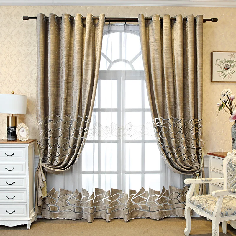Xirui Customized Modern Hollow-out Laser Embroidery Plush Living Room Luxury Curtains