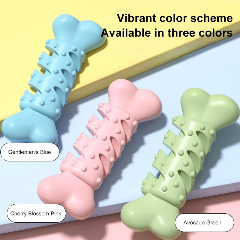 New Arrival Durable Food Grade Nylon Rotatable Bone Design Indestructable TPR Dog Toy Toys Rubber Bone Dog Chew Toys