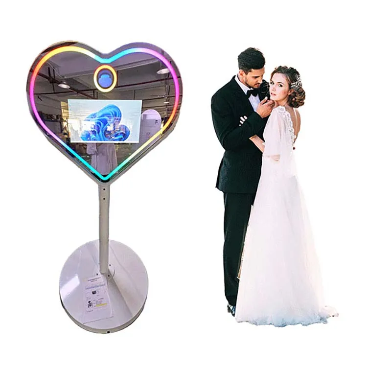 Dropshipping Custom Free Logo Oval Photo Booth Mirror Battery Powered Color Change Led Light For Selfie Magic Photo Mirror Booth