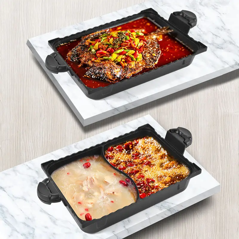 Wholesale Anti-sticking Baking Pan Indoor Smokeless Fish Pan Aluminum Grill Pan