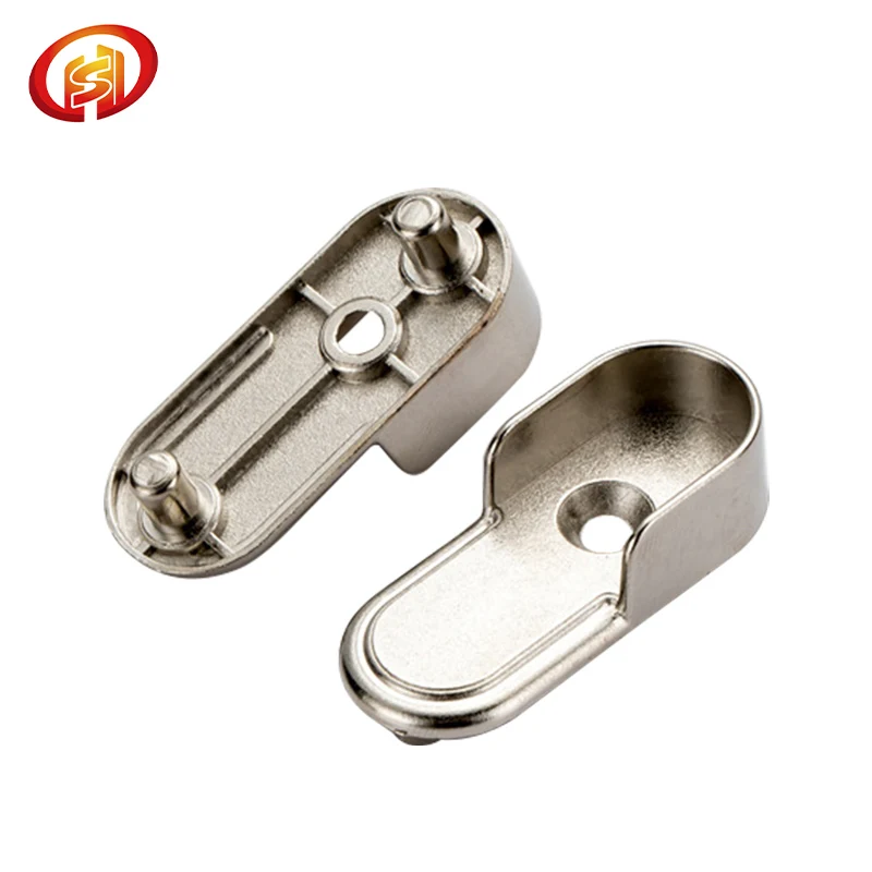 Wardrobe Bracket Zinc Alloy Closet Rod Holders 15mm x 30mm Oval Closet Rod End Supports (Single Hole)