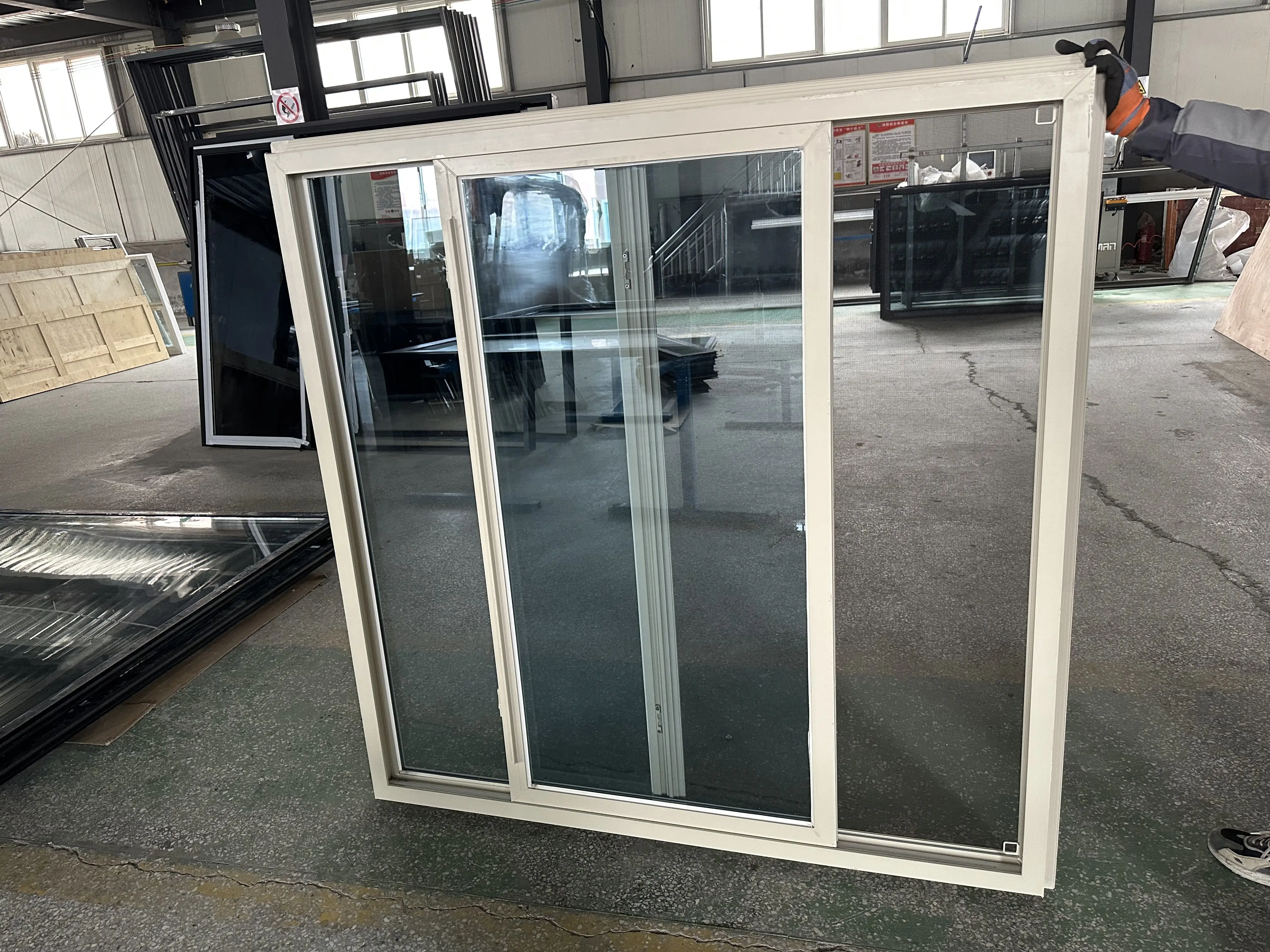 Florida Approval  Hurricane Proof Impact Glass Window  UPVC Resistant Horizontal Sliding Windows