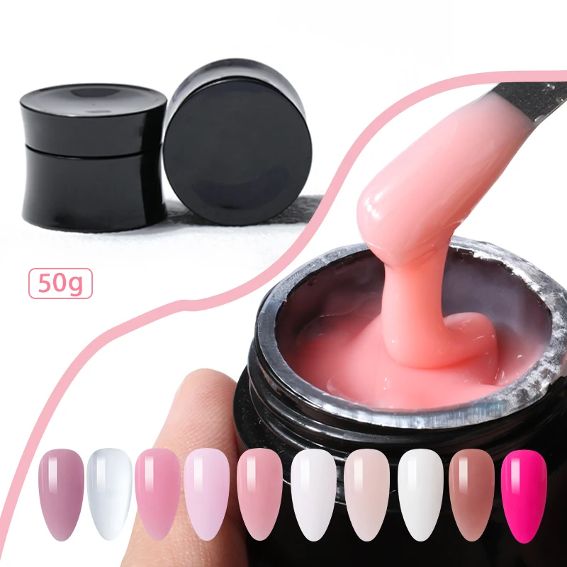 HS 50ml Nail Art Design Custom 69 Colors 50g Camouflage Color Nude Hard Jelly Nail Extension Gel Builder