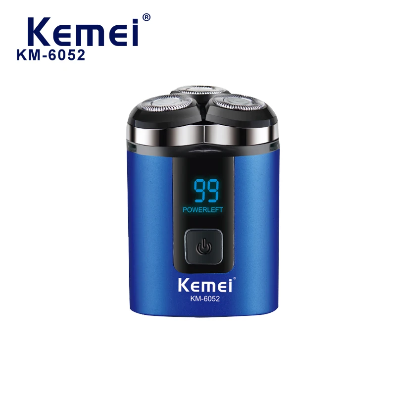 Travel Mini Portable Electric Shaver Beard Trimmer Km-6052 Ipx4 Washed Usb Charging Electric Shaver For Men