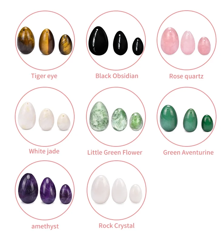 Amazon hot sale custom packaging natural stone yoni egg for woman vaginal exercise yoni eggs rose quartz wholesale