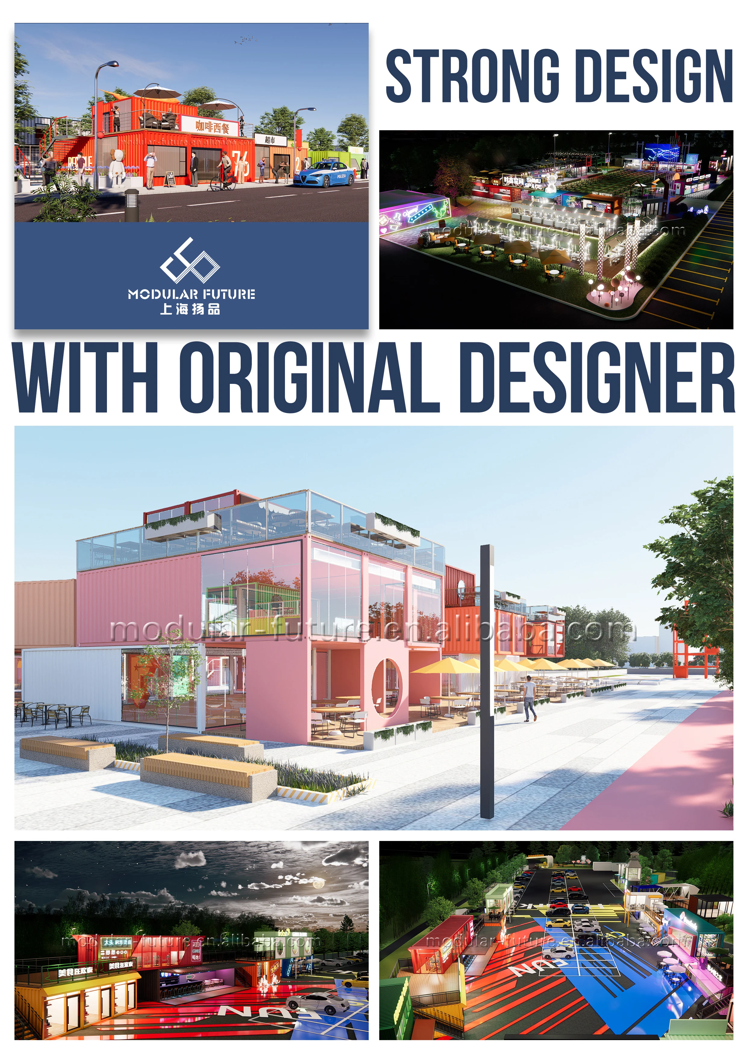 20-футовый сборный Съемный контейнер 40 футов роскошный для кафе ресторана бара плоский