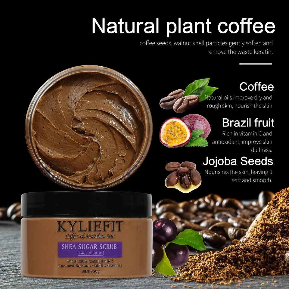 beauty salon custom scrubs coffee & brazilian nut face lightening remove dullness exfoliating foaming body scrub
