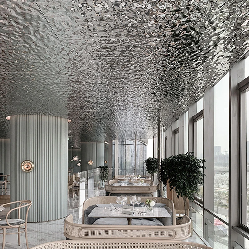 Water Ripple mirror surface interior decoration Bamboo Charcoal board pvc wall panel modern home design