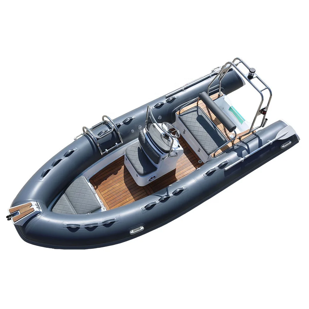 Fiberglass 16ft 4.8m Rigid Inflatable Rowing Boats for Fishing Luxury Yacht OUTBOARD  PVC  Optional Leisure