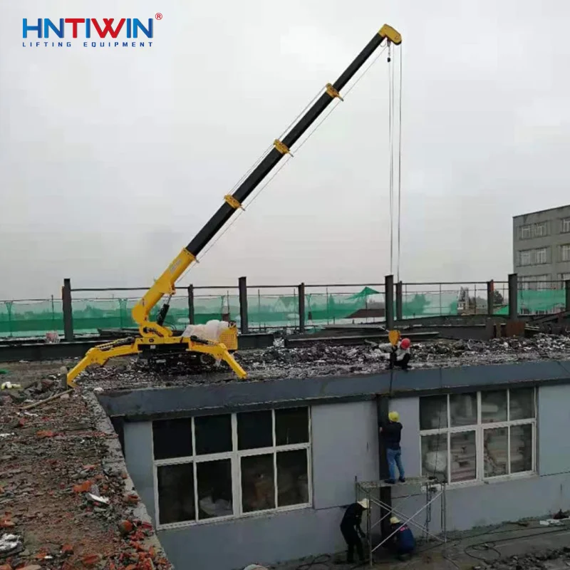 Chinese factory HNTIWIN low price 2tons 3tons 5tons 8tons mini small spider crane for construction works