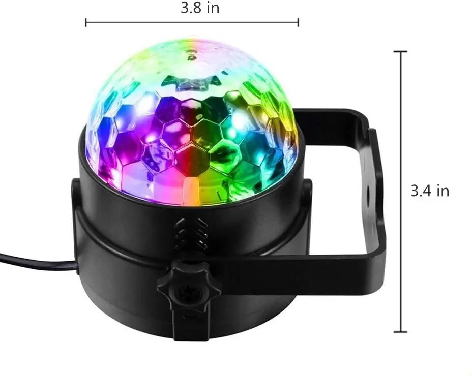  Огни дискотеки с RGB-7 цветов звуковая активация и пульт дистанционного управления Диско-сценический стробоскоп шар