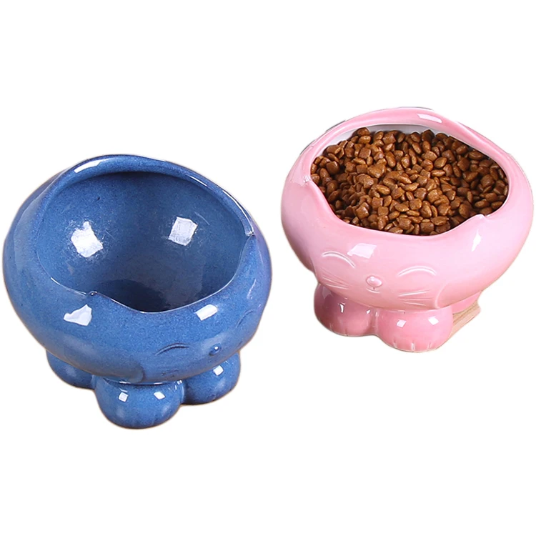  Ceramic Cat Feeder Bowl Home Use Smple Food Dispenser Pet Drinking Water Slow