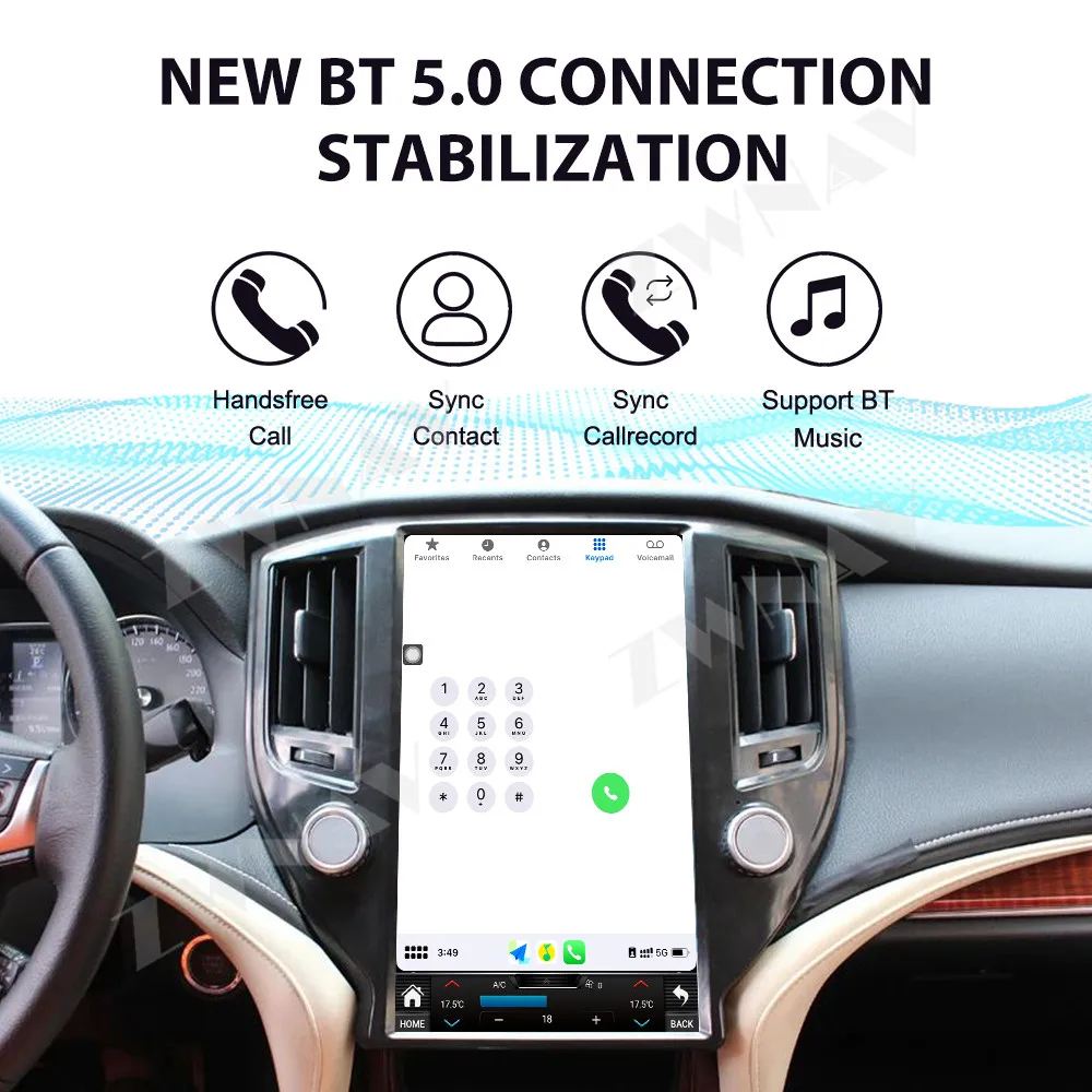 ZWNAV 13.6 Inch Carplay For Fourteenth Generation Toyota Crown 2015-2018 Car Radio GPS Navigation Multimedia Display Screen