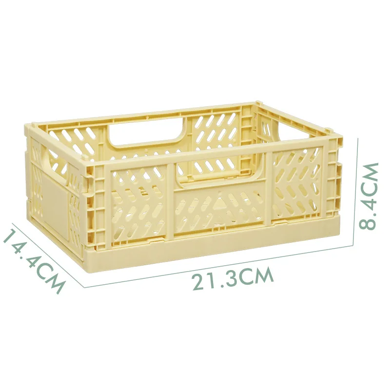 Korea Style Hot Selling Plastic Storage Box Folding Foldable Collapsible Crate for Fruits Vegetables