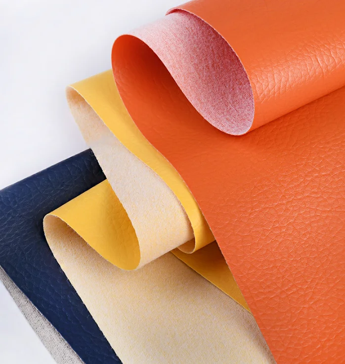 Soft Vinyl Roll Sofa Litchi Grain PVC Leather Fabric Material