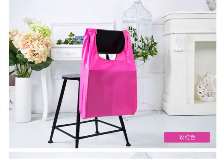Customized logo waterproof polyester shopping bag portable eco-friendly reusable bag for large storage