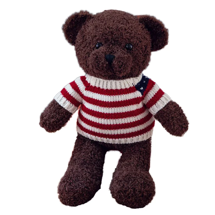 Factory Wholesale Plush Teddy Bear Doll Soft Cuddle Pillow for Baby New Year & Halloween Gift Christmas Bear