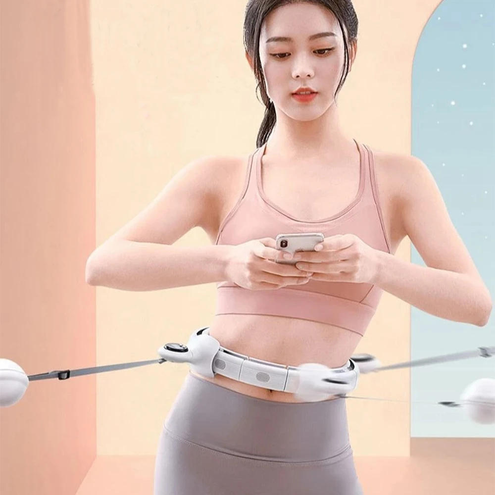 Smart Hoola Hoops Exercise Equipment Yoga Sport Hoop Waist Training Device Adjustable 360 Degree Rotating Massage Adults
