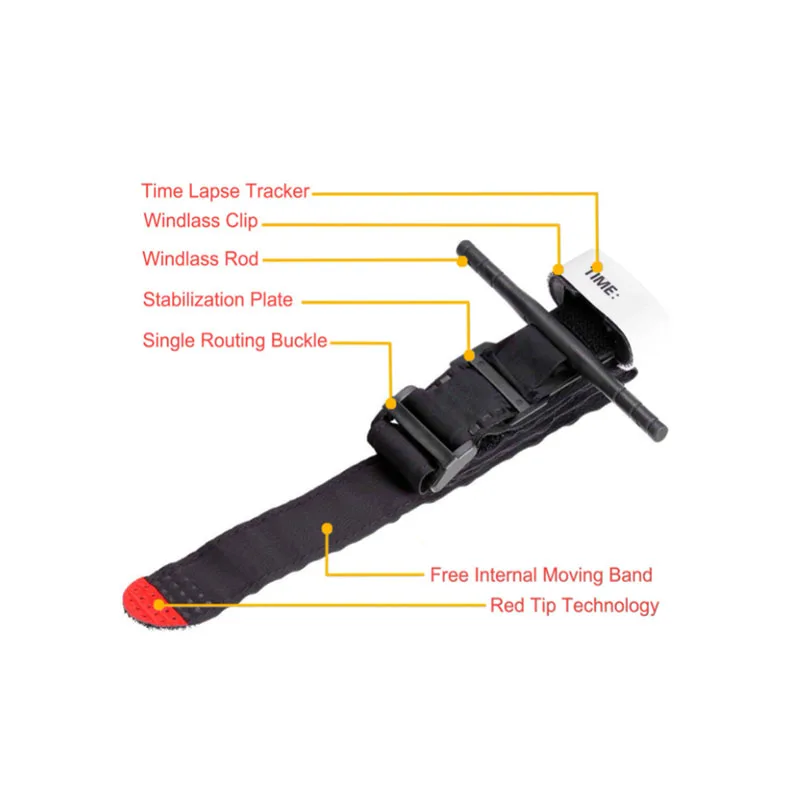 Medical Supplies Hook & Loop Tourniquet with Plastic or Metal Rod for Various Medical Needs