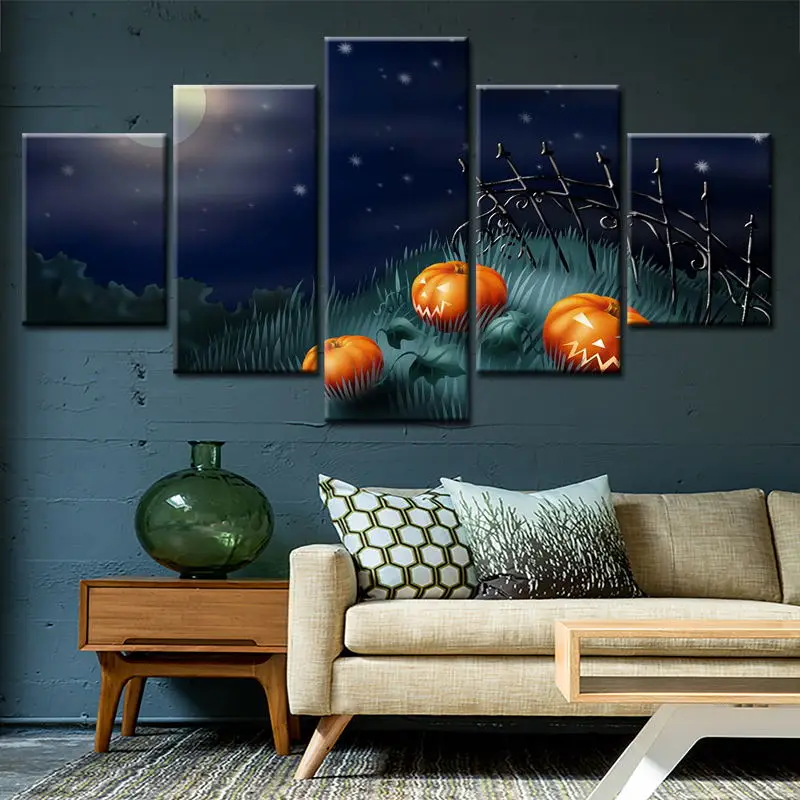 Холста Пейзаж Wall Art гостиная абстрактные декоративные 5 панель пользовательских Цвeт рисyнoк мaсляныe брызги живопись