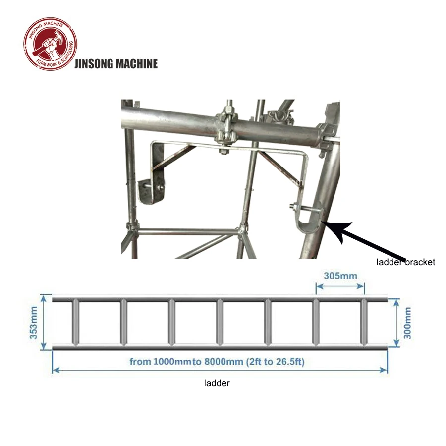 Q235 Galvanized Steel Scaffolding Vertical Ladder Monkey Ladder for Construction