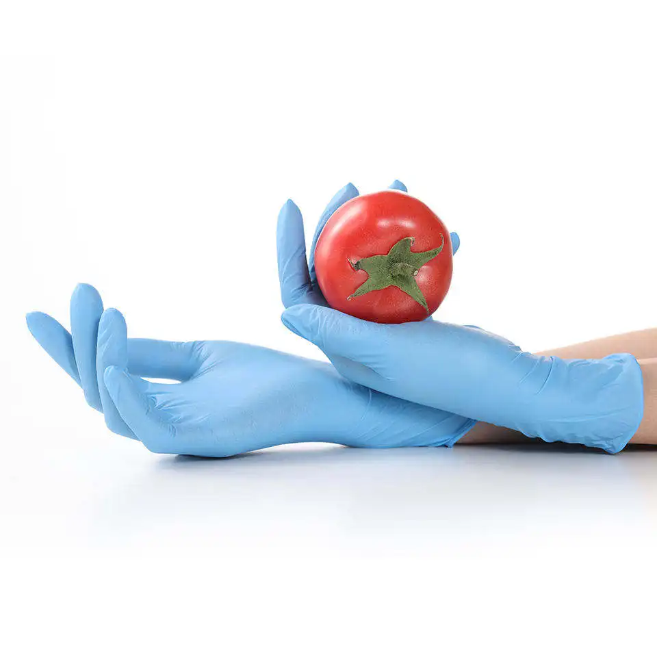 Disposable Blue Nitrile Gloves With Logo China Manufacturer Free Powder Dental Examination Gloves