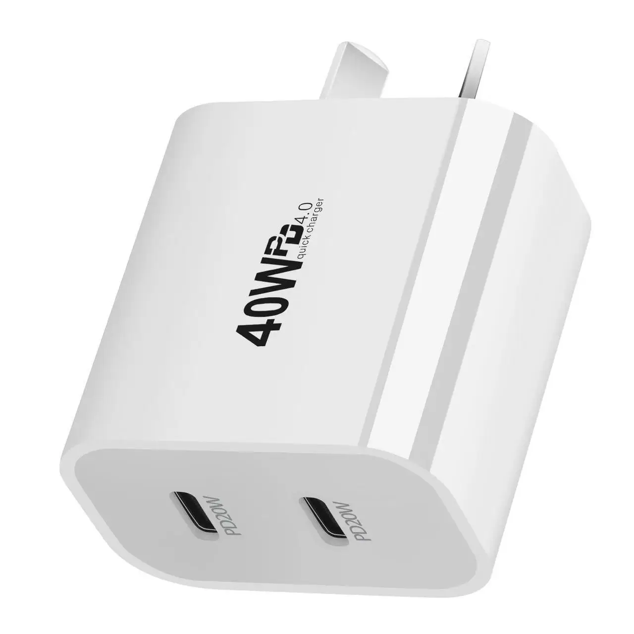 Multiport Power Adapter 40W US EU AU UK Plug Charger PD 20W Dual USB C Type Fast Charging Type C Wall Chargers