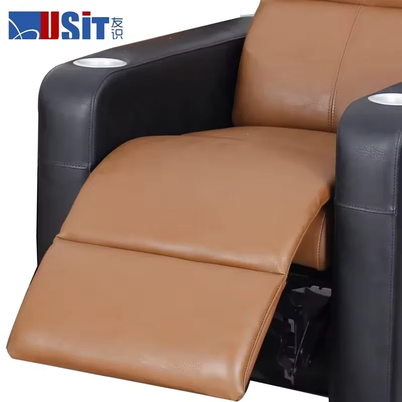 Theatre Cinema Electric 2 Seat Lift Up Chair Leather Reclining Furniture Home Theater Movie Recliner Sofa