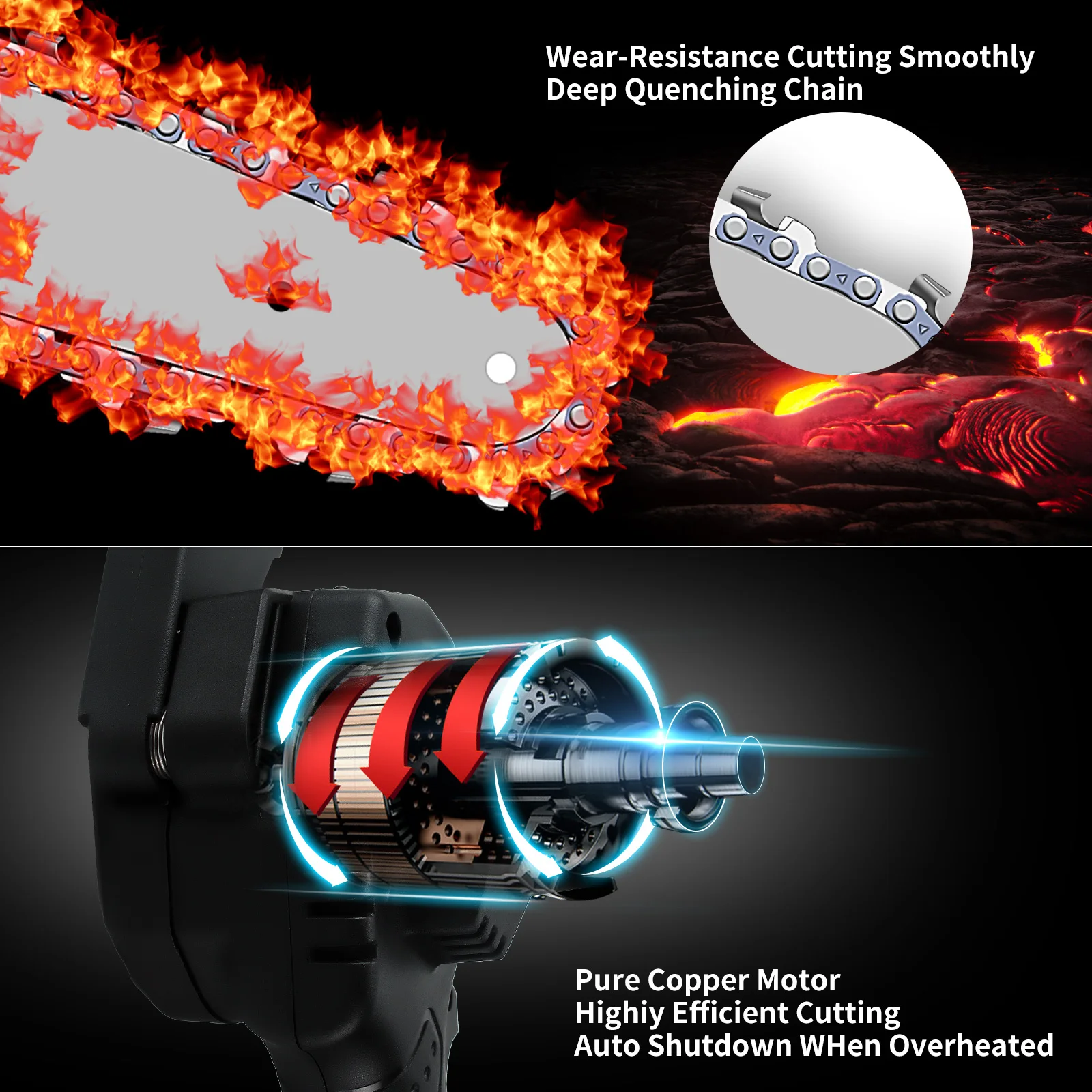 MeiKeLa 4 Inch Lithium Battery Powered Cordless Chainsaw Portable Electric Hand Pole Mini Chain Saw For Branches