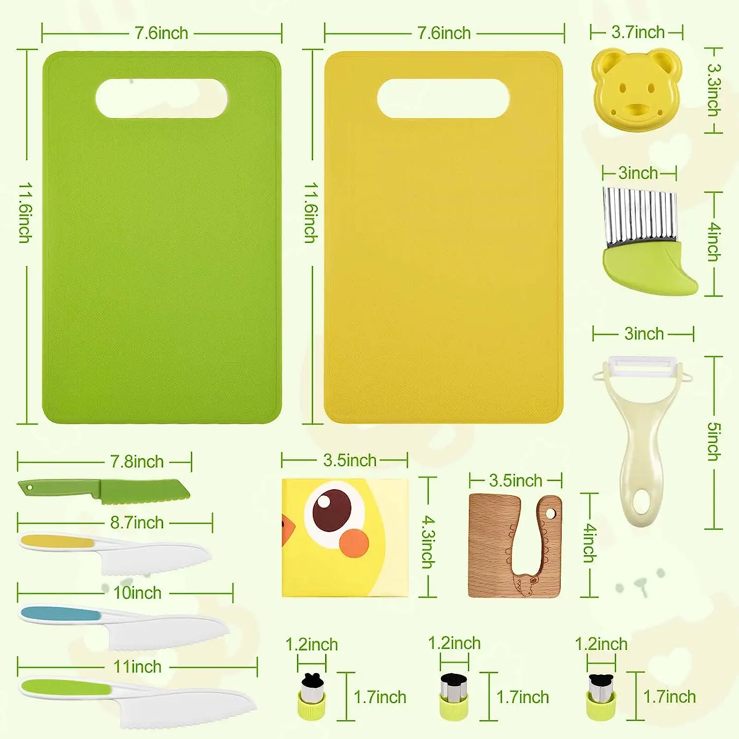 Customizable real mini kitchen Kids cooking Baking tool Gift Play Set 14 Pcs for kids