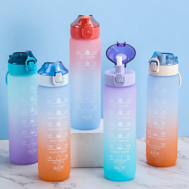K&B Home wholesale fashion water bottle plastic water drinking bottles sports water bottle with scale