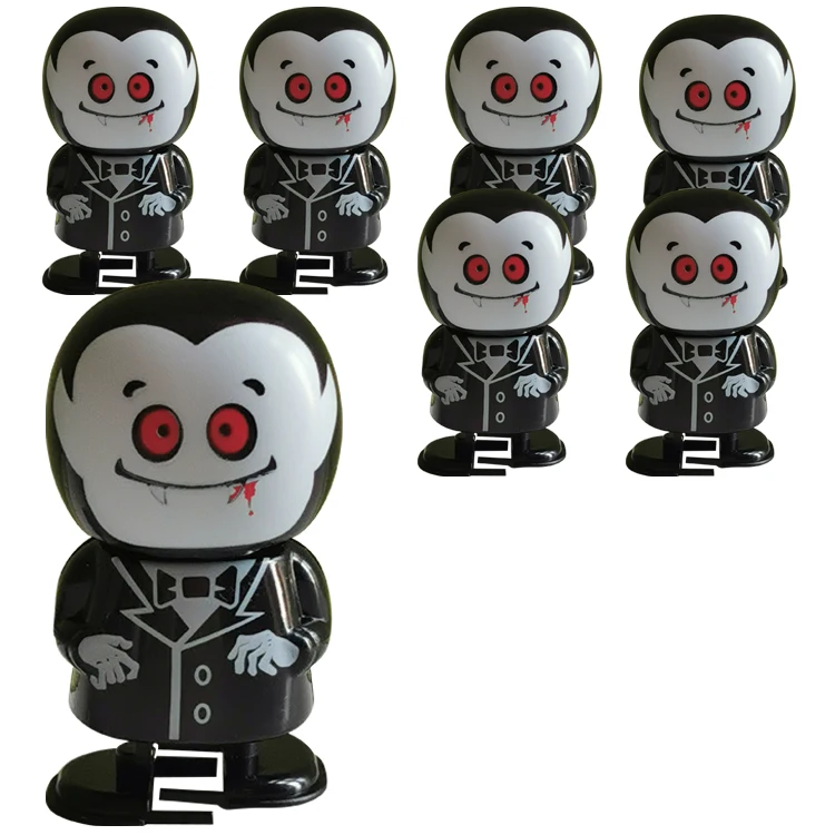 6pcs Funny Chinese zombie skull witch Pumpkin vampire Halloween children wind-up toys candy toys.