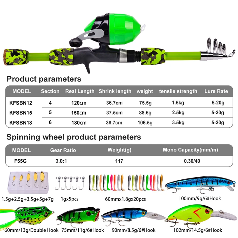 Hot selling carbon fishing rod with reel complete set include fishing lines bait hooks handbag